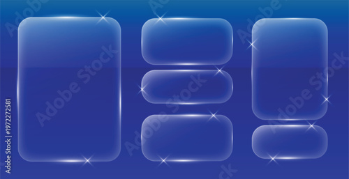 Blue Glass U I with Light Glare interface buttons