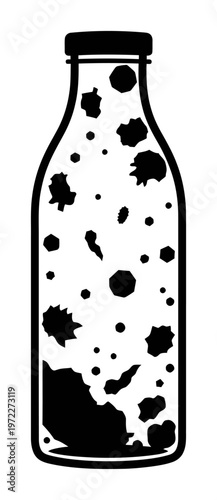 Microplastic Free - Glass Water Bottle Vector