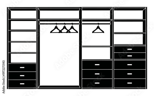 Modular Shelving System - Closet Organization Vector