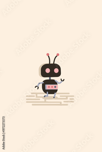 Robotic Ant Navigating a Glowing Circuit Maze Pathway