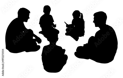 Homeschooling Circle - Minimalist Vector Illustration