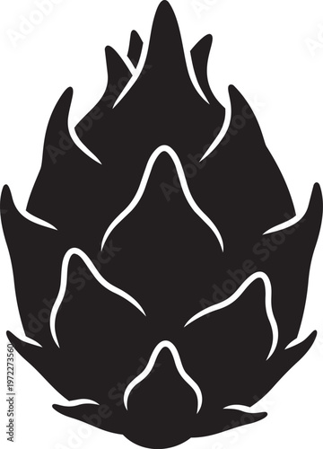 Black silhouette of a hop cone a simple vector illustration for brewing agriculture or organic product design isolated on white