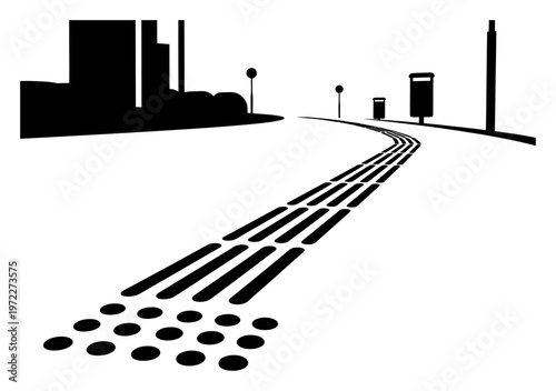Tactile Paving Path - Urban Wayfinding Vector