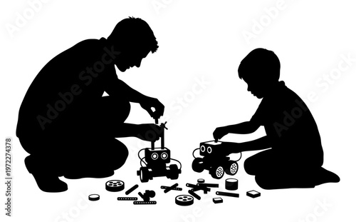 Robotics Kit Assembly - STEM Illustration