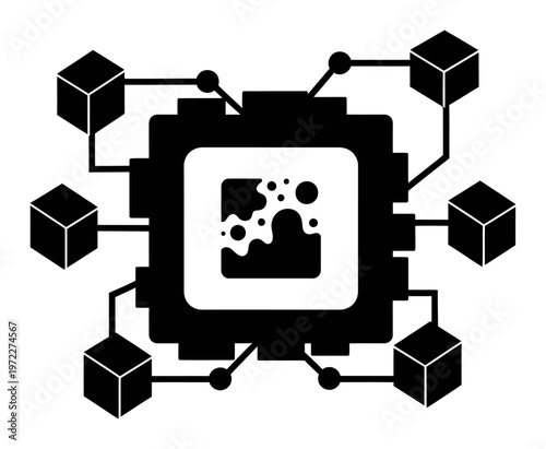 NFT Art Frame - Blockchain Vector Illustration