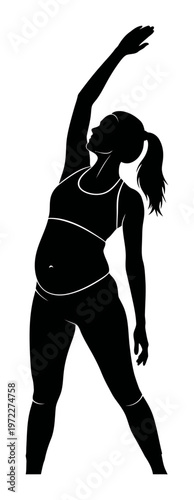 Postpartum Fitness Silhouette - Minimalist Vector