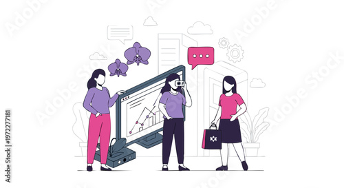 Influencer Marketing and Brand Partnership Strategy Illustration