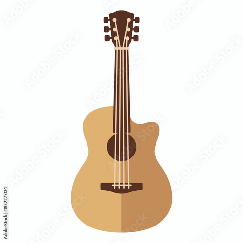 Acoustic guitar musical instrument isolated on a white backdrop