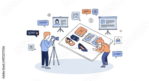 Creative Fashion Photography Team Arranging a Product Flat Lay