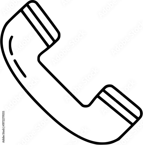 Classic Telephone Handset Icon for Voice Call Contact