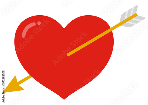 射抜かれたハートのイラスト