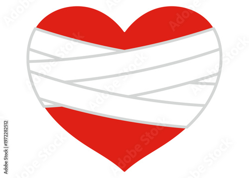 傷ついたハートのイラスト、傷心のイメージ