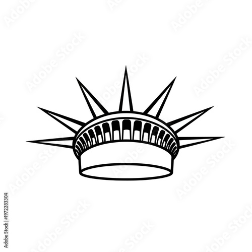 Statue of Liberty Crown Icon Black.