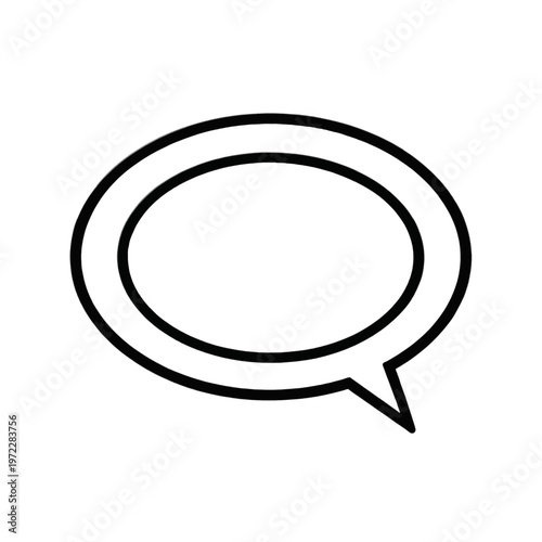 Empty Speech Bubble Outline Icon Vector, Minimalist Chat Symbol for Communication and Messaging Apps