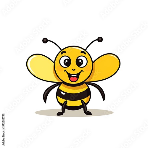 Colorful Bee Line Cartoon Illustration