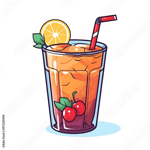 Colorful Beverage Icon Cartoon Vector Illustration