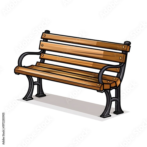 Whimsical Cartoon Bench Vector Illustration