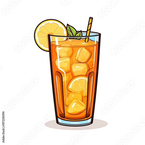 Colorful Beverage Icon Cartoon Illustration Design