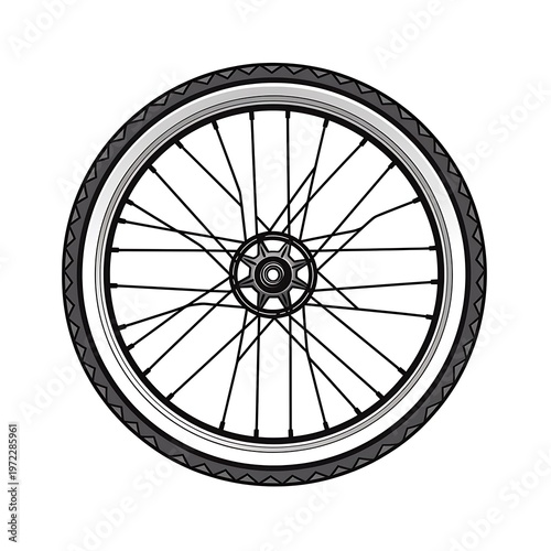 Bicycle Tire Rim Sketch Cartoon Vector