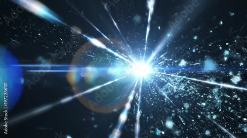 Abstract Exploding Light Burst with Shards