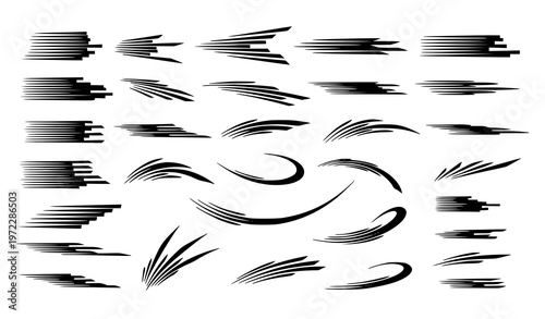 A collection of black brush strokes on a white background