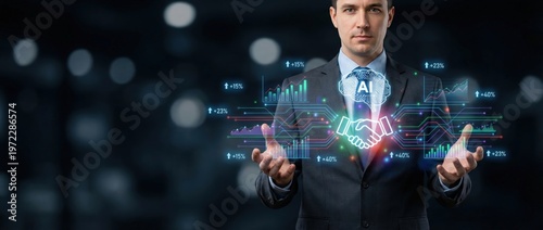 Innovative business strategies incorporating ai technologies corporate environment digital content professional setting modern viewpoint future concepts for growth