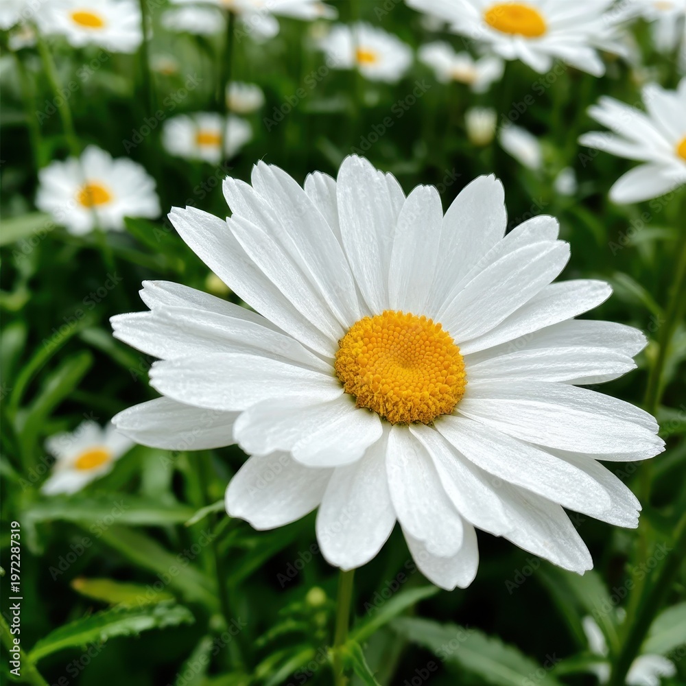 Fototapeta premium White Daisy In Spring Meadow