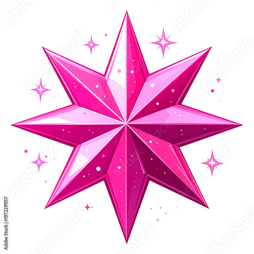 Różowa ośmioramienna gwiazdka