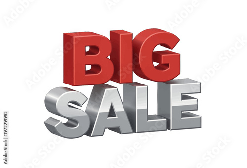 Big Sale Text 3D Illustration, Bold Modern Isolated Design for Advertising and Marketing Campaigns