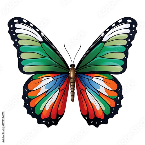 National Flag Inspired Butterfly Wings Clip Art