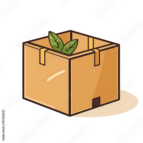Simple Cardboard Box Line Drawing