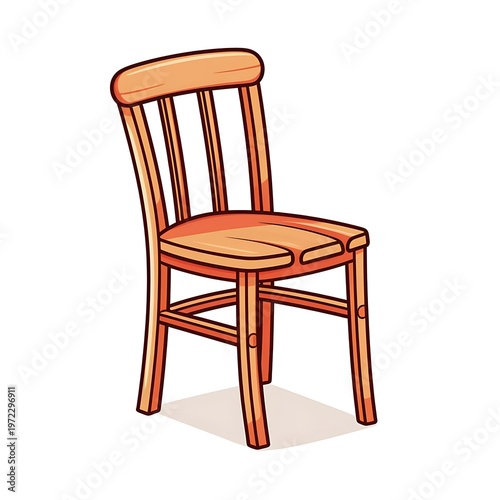 Minimalistic Chair Line Art Illustration Isolated