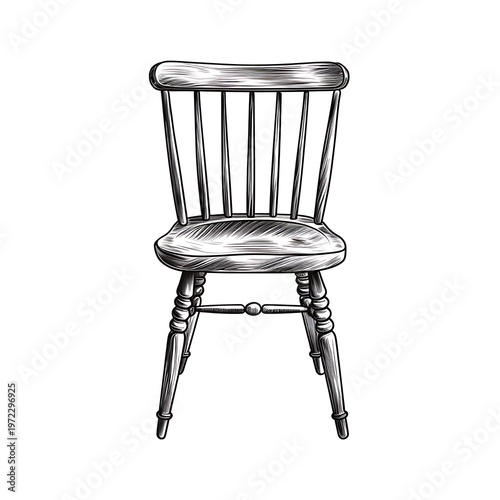 Minimalistic Chair Sketch on White Background