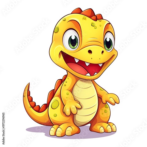 Happy Cartoon Dino with Adorable Look