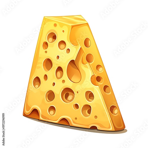 Cheese Cartoon Vector Illustration Isolated