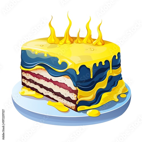 Symbolic Conquest: Cake Devoured Amidst Chaos
