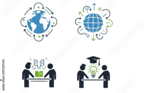 Connectioneering Presentation Audience Silhouette, Universal Communication Vector, Minimalist Collaborative Education Icon