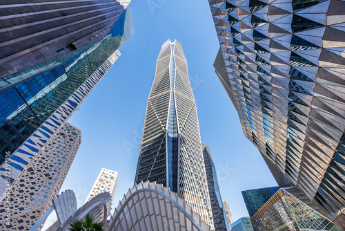 Riyadh skyline KAFD King Abdullah Financial District skyscrapers in Riyadh, Saudi Arabia