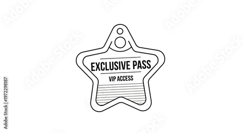 Exclusive Pass, VIP Access Star Badge, Premium Vector Icon, Luxury Label isolated on White Background