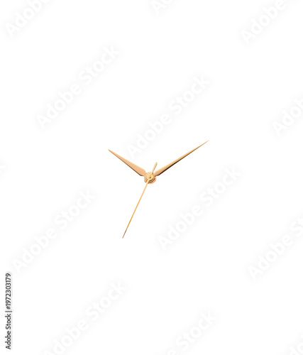 Elegant Gold Clock Hands Set Isolated on White