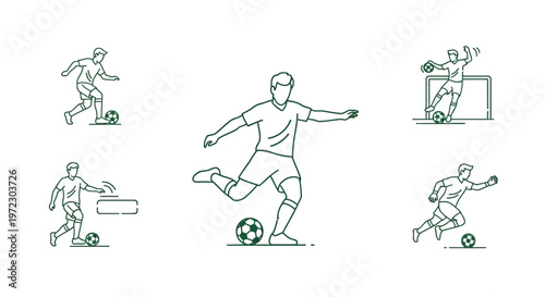 Soccer player kicking ball with skill.