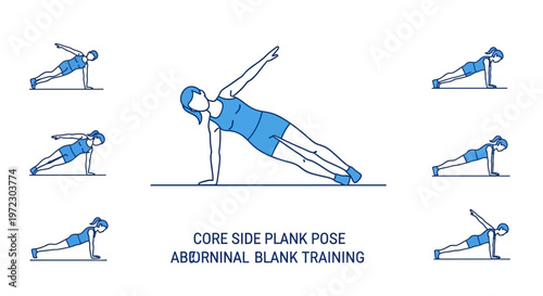 Woman doing side plank exercise.