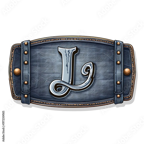 Vintage J Letter Denim Label Tag