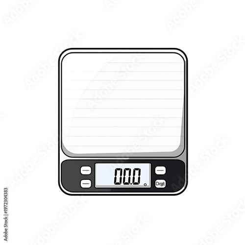 Minimalist Digital Weight Scale Vector Illustration