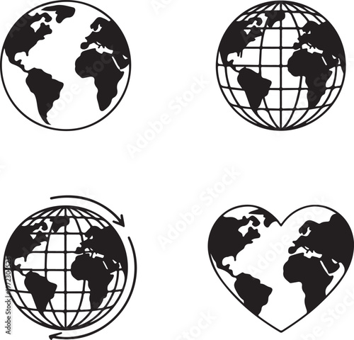 Four creative representations of global unity and international connections through maps