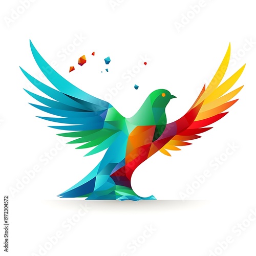 National Flag Dove Silhouette with Peace Sign