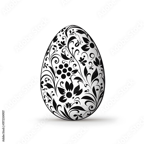 Elegant Spring Easter Egg Silhouette Design