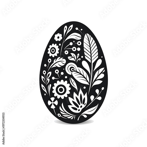 Elegant Spring Easter Egg Silhouette Design