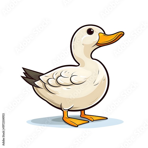 Quirky Duck Line Art Cartoon Style