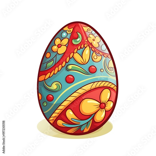 Colorful Easter Egg Cartoon Illustration Isolated